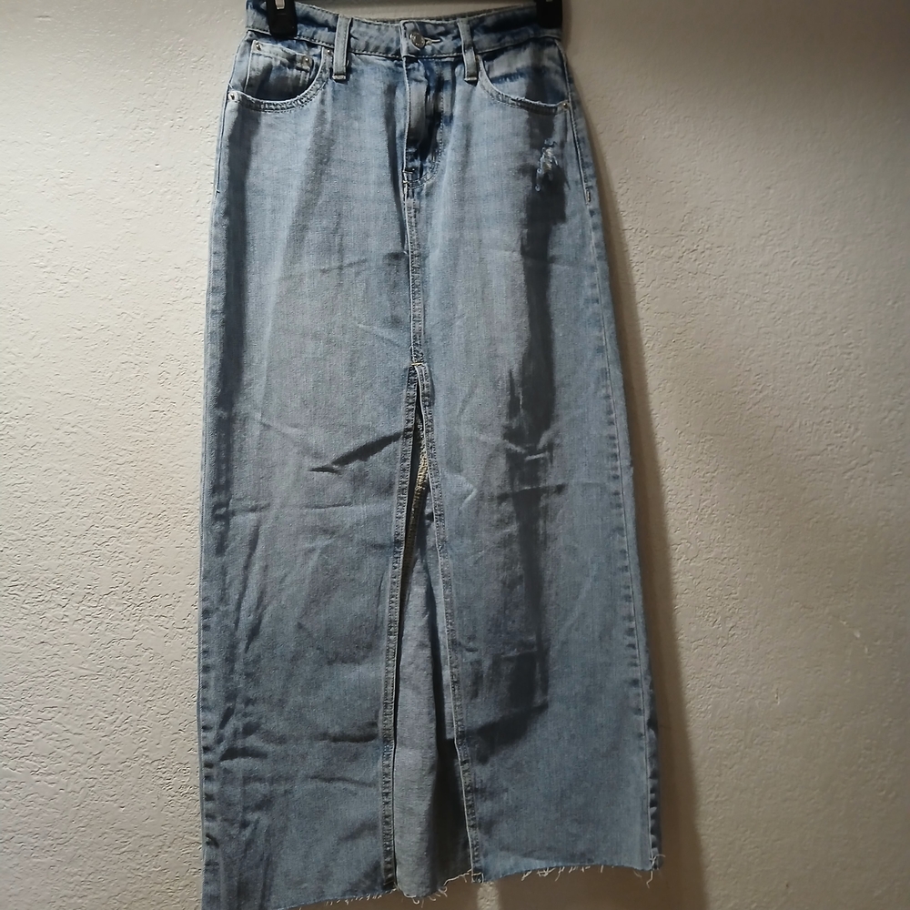 RsQ women's Light Blue Denim Maxi Skirt